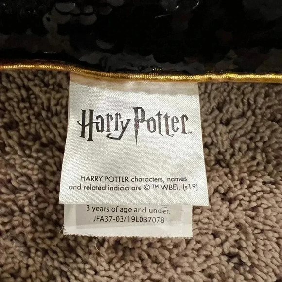 Harry Potter glasses 9 3/4 platform flipsy flip sequin pillow black 15.5 x 15.5 - Picture 8 of 11